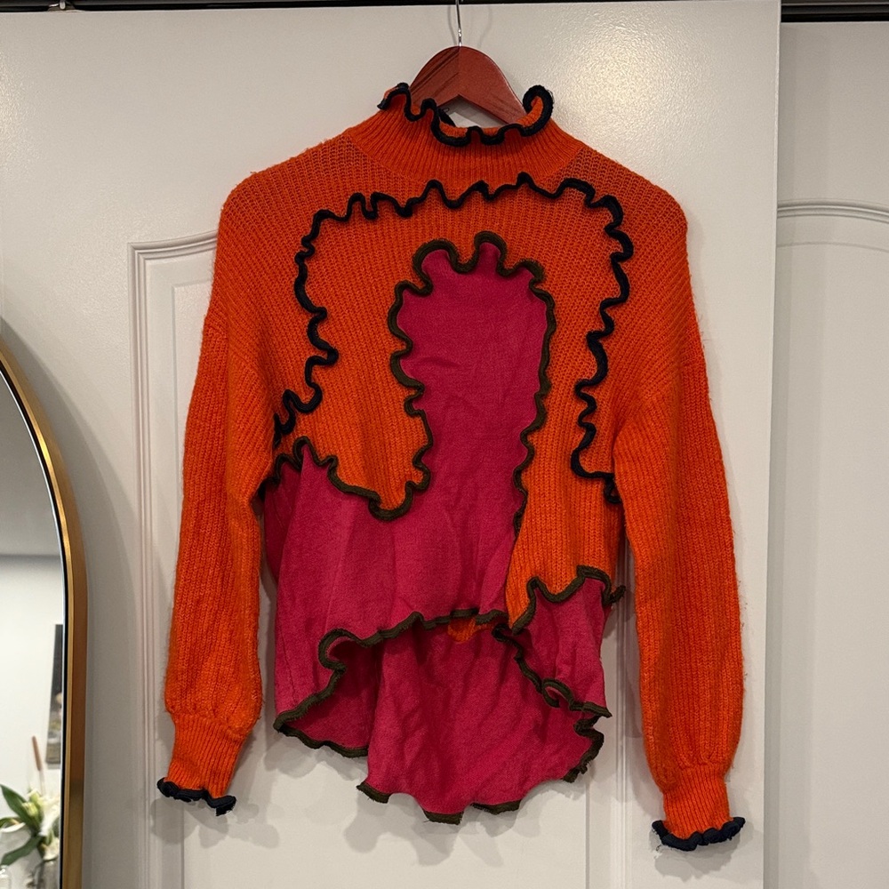Colorful Ruffled Sweater